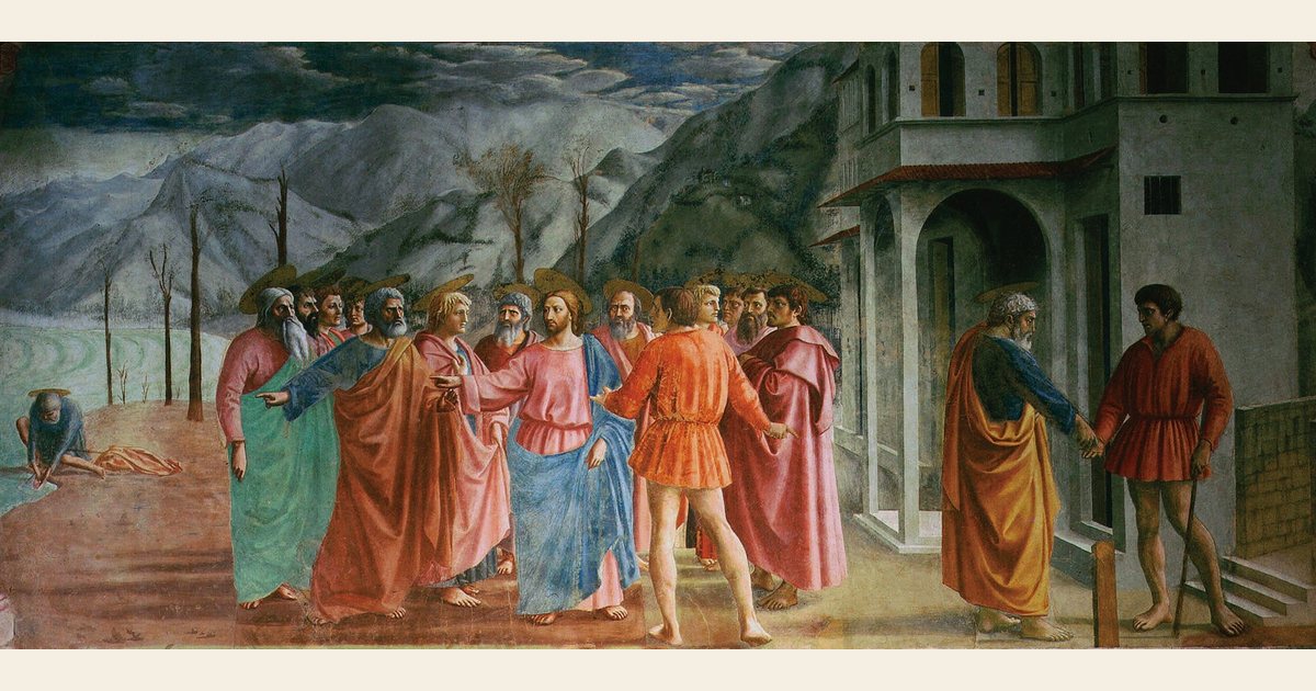 Masaccio's Tribute Money in the Brancacci Chapel, Florence
